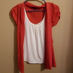 Tank top with cardigan short sleeve